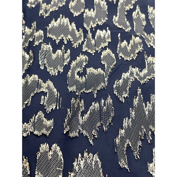 Calvin Klein Dress 8 Black Gold Metallic Leopard-type pattern A-line Round Neck - Picture 12 of 12